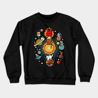 Kitten Solar System Crewneck Sweatshirt